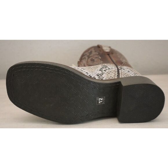 Cody James 43125 Boys' Sz 12D Brown Exotic Python Print Western Boots - Picture 4 of 11